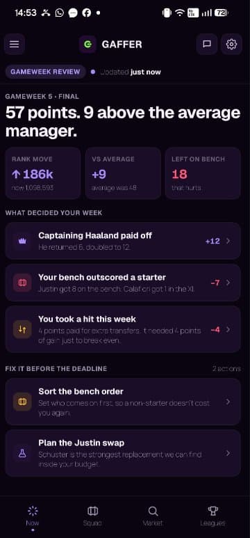FPL Gaffer screenshot